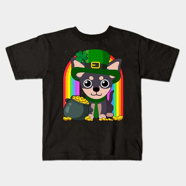 Chihuahua Rainbow Irish Clover St Patrick Day Dog Gift product Kids T-Shirt by theodoros20